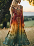 Viking Celtic Knot & Floral Print Women's Vintage Vest Dress artswardrobe