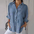 Women's Purple Art Floral Shirt artswardrobe