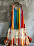 Colorful Bohemian Women's Linen Vest Dress artswardrobe
