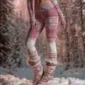 Comstylish Viking Style Pink Viking Font Celtic Knot Slimming Leggings
