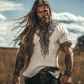Men's Viking Celtic Knot Art Linen Blend Shirt artswardrobe