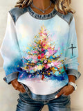 Comstylish Women's Christmas Faith Print Sweatshirt