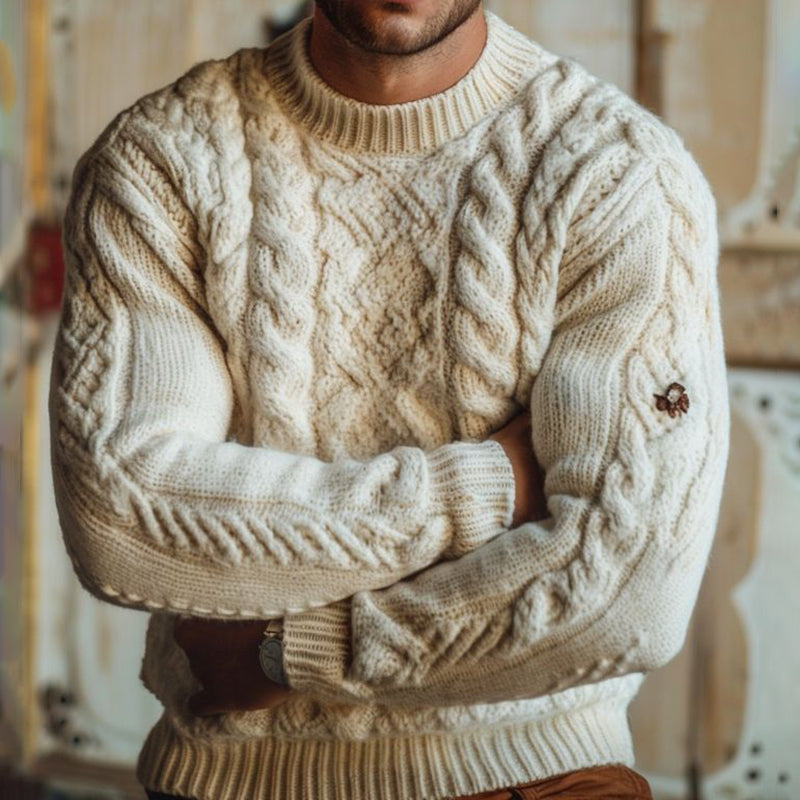 Men's Vintage Hand-knitted Warm Sweater elevenforest
