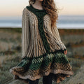 Women's Celtic Knot Jacquard Contrast Gradient Dress elevenforest