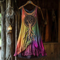 Vintage Life Of Tree Celtic Multicolour Tribal Art Comfy Tank Dress artswardrobe