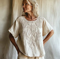 Vintage Floral Art Cotton Linen Comfy Shirt artswardrobe
