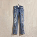 Comstylish Vintage Floral Embroidery Art Design Jeans