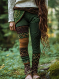 Vintage Celtic Chunky Patchwork Cozy Knit Leggings elevenforest