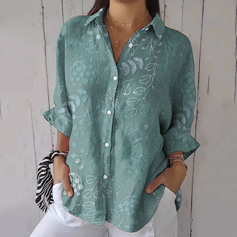 Comstylish Women's Purple Art Floral Shirt