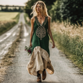 Vintage Viking Tribal Celtic Knot Art Linen Tank Dress artswardrobe