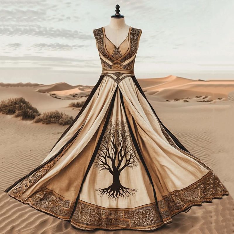 Vintage Women's Viking Linen Maxi Dress artswardrobe