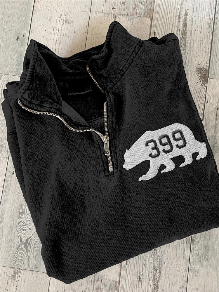 Comstylish Grizzly 399 The Queen Of The Tetons Embroidered Washed Sweatshirt