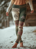 Comstylish Women's Viking Style Patchwork Tree Of Life Leggings