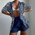 Women's Retro Art Fan Print Two-piece Set artswardrobe