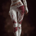 Comstylish Halloween Bloody Glitter Roses Bandages Cozy Knit Leggings