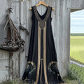 Vintage Viking Raven Celtic Knot Art Linen Tank Dress artswardrobe