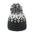 Warm Mohair Geometric Diamond Jacquard Fur Ball Wool Hat elevenforest