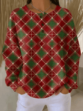 Women'S Casual Contrast Plaid Top 