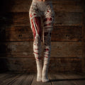 Comstylish Vintage Bloody Skeleton Anatomy Bandages Cozy Knit Leggings