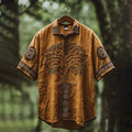 Men's Viking Mythology Tree Of Life  Lapel Shirt artswardrobe