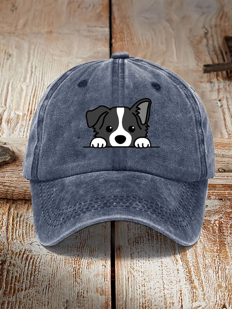Comstylish Unisex Casual Pet Dog Print Washed Hat