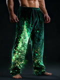 Comstylish Radiant Christmas Tree Men's Flannel Sweatpants