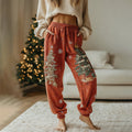 Comstylish Women's Christmas Tree Decorations Pattern Casual Sports Pants