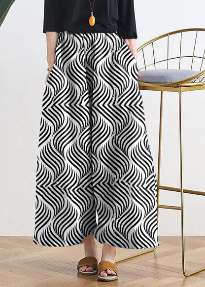 20 Summer Stitching Thin New Cotton and Linen Nude Wide-leg Pants