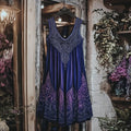 Vintage Celtic Pattern Gradient Linen Tank Dress artswardrobe