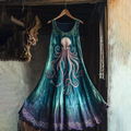 Vintage Viking Cthulu Celtic Gradient Art Linen Tank Dress artswardrobe