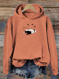 Sleeping Cat Embroidery Women's Hoodie elevenforest