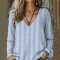 Vintage Stripe Art Cozy Linen Shirt artswardrobe