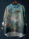 Women's Painting Print Cotton Linen Casual Shirt