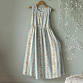 Vintage Floral Round Neck Sleeveless Midi Dress artswardrobe