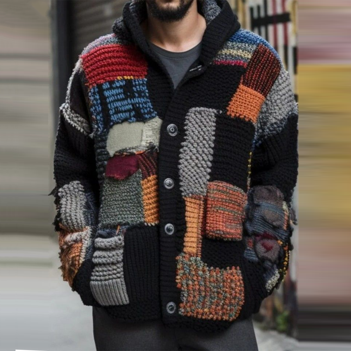 Fairman Island Jacquard Retro Buttons Sweater Cardigan artswardrobe
