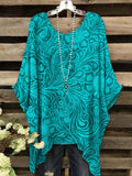 Women's Western Style Irregular Design Print Top