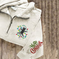 Comstylish Christmas Lights And Cat Embroidered Casual Sweatshirt