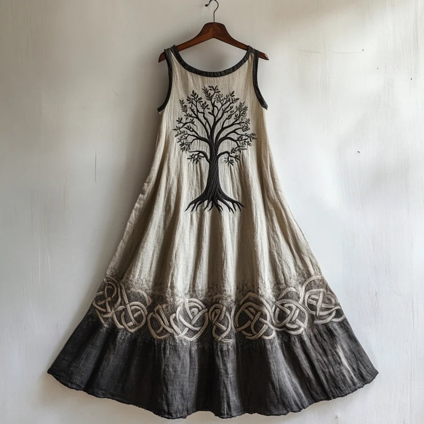 Viking Life Of Tree Celti Art Linen Tank Dress artswardrobe