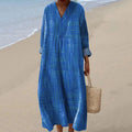 Comstylish Women's Vintage Geometric Art Print Cotton Dress