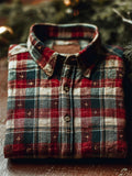 Vintage Stars Embroidered 70s Christmas Plaid Linen Shirt artswardrobe