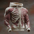 Men's Muscle Anatomy Art Warm Chunky Knit Zip-up Sweater artswardrobe