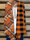 Women's Autumn Orange Check Cardigan artswardrobe
