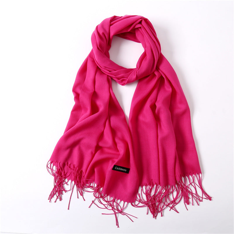 Classic Solid Color Cashmere Scarf