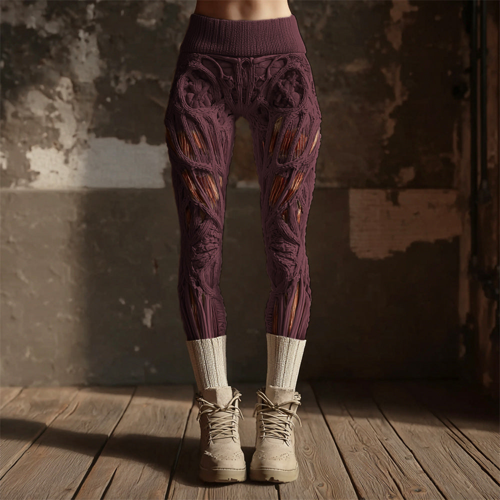 Halloween Muscle Anatomy Art Women's Knit Leggings artswardrobe