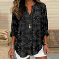 Comstylish Japanese Floral Leaf Sashiko Art Cozy Linen Tunic
