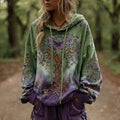 Women's Vintage Viking Celtic Knot Tree Of Life Gradient Hoodie artswardrobe