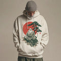 Comstylish Men's Japanese Style Santa Claus Art Print Casual Hoodie