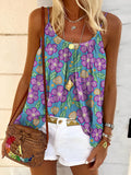 Women's Vacation Vintage Florals Art Print Tank Top