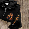 Comstylish Women's Halloween Cat Embroidered Zip Long Sleeve Casual Sweatshirt