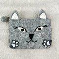 Comstylish Lovely Cat Face Handmade Felt Patchwork Coin Purse